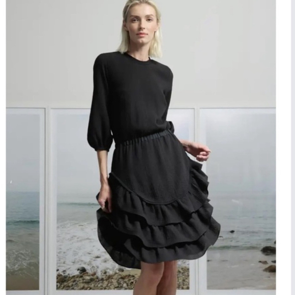 Heidi Merrick Venus Gauze Ruffle Dress black medium - Picture 3 of 11